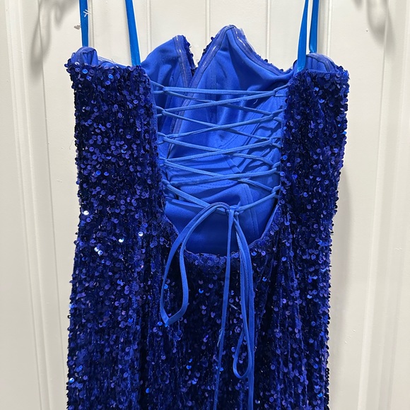 New Sequin Velvet Strapless Formal Dress - Sherri Hill #2959 - Picture 8 of 15